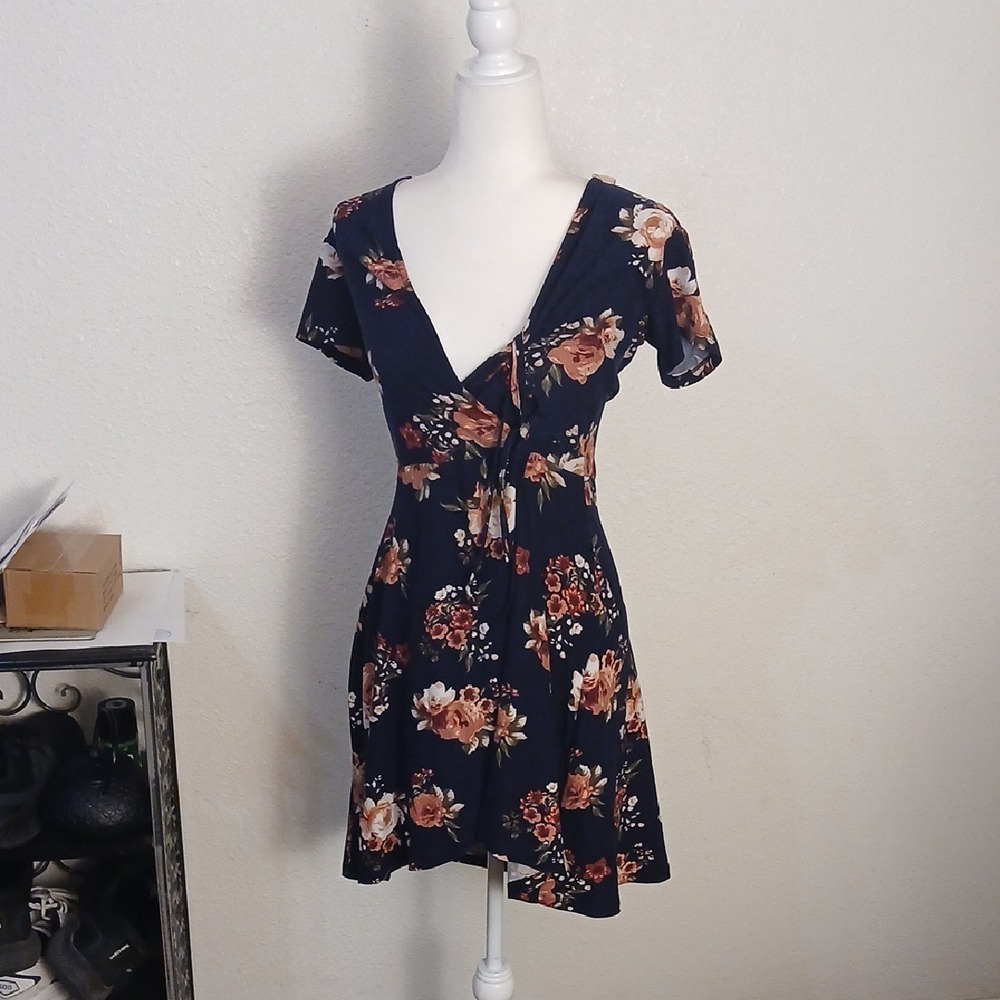 J for Justify Navy Floral Mini Dress